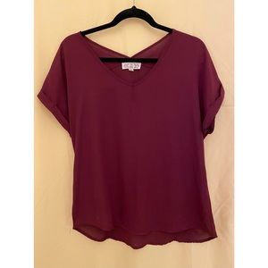 Sheer Burgundy Top